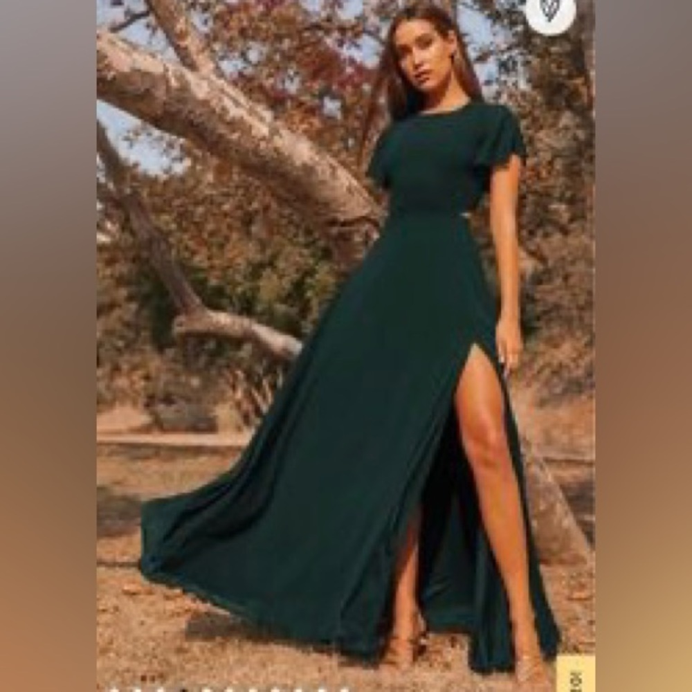 Lulus XS Emerald Green Cutout Maxi Dress